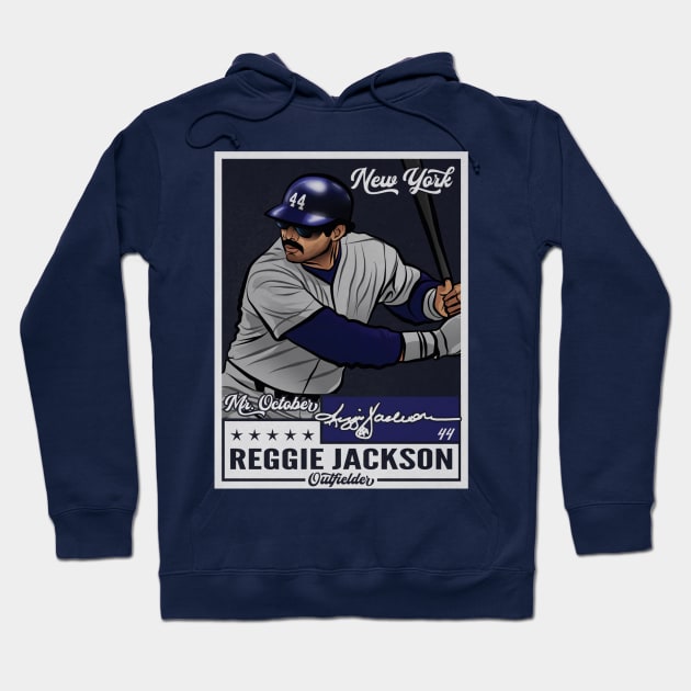 Reggie Jackson New York Y Throwback Card Hoodie by ganisfarhan